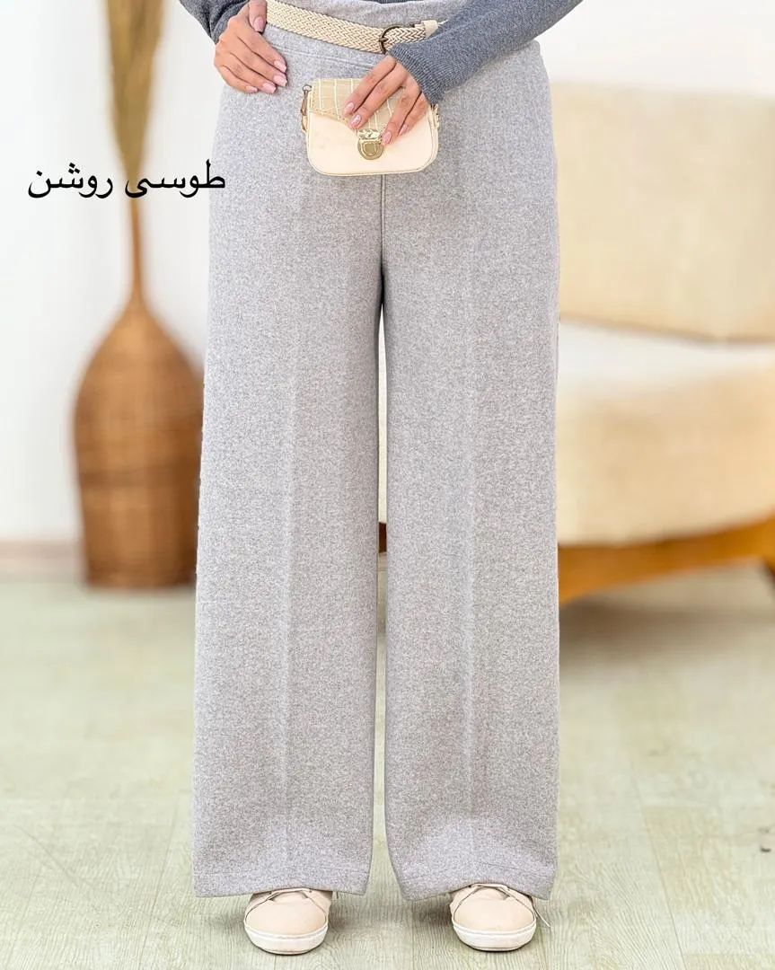 شلوار فوتر بگ پیلی دار کد h634_2 شلوار فوتر بگ پیلی دار کد h634