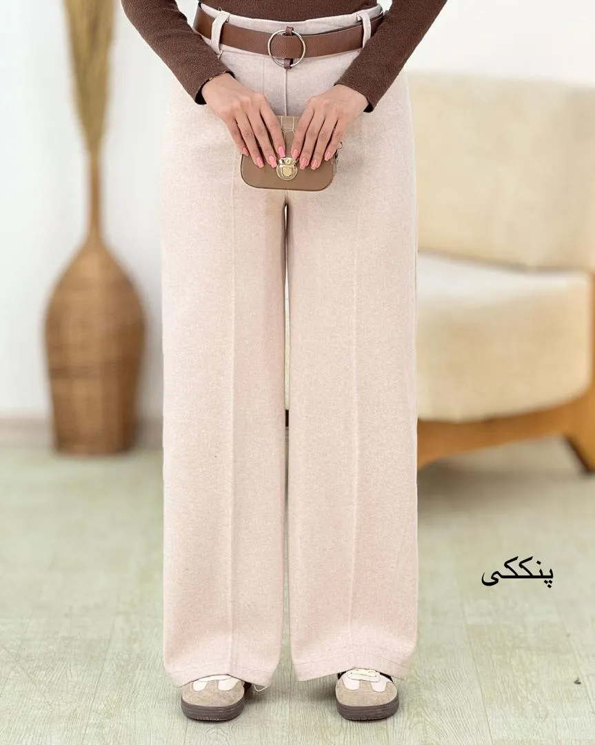 شلوار فوتر بگ پیلی دار کد h634_4 شلوار فوتر بگ پیلی دار کد h634