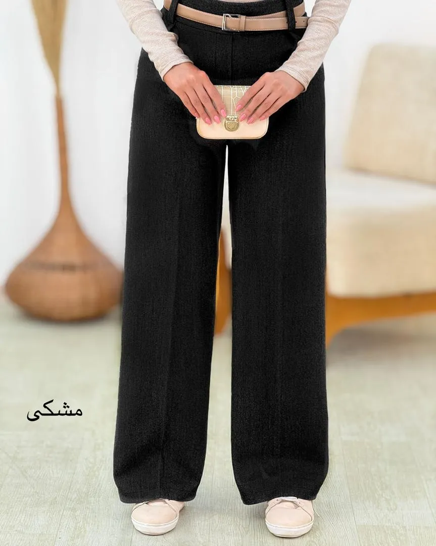 شلوار فوتر بگ پیلی دار کد h634_7 شلوار فوتر بگ پیلی دار کد h634