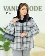شکت چهار خونه آستین چین دار کد H618 (2)