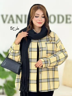 شکت چهار خونه آستین چین دار کد H618