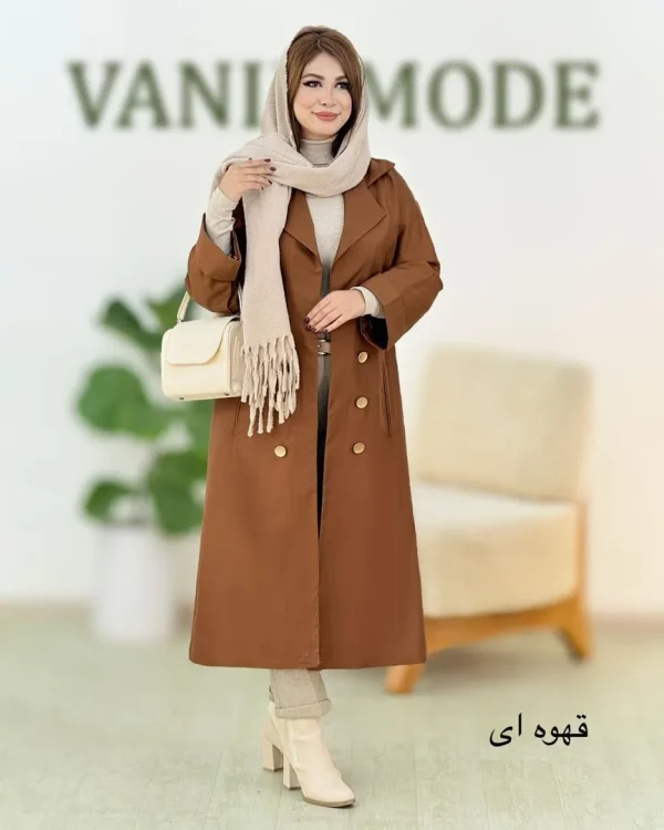مانتو بلند آستین پاکتی دکمه نما کد h586