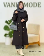 مانتو بلند آستین پاکتی دکمه نما کد h586 (4)