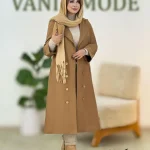 مانتو بلند آستین پاکتی دکمه نما کد h586