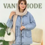 مانتو جین سرشانه افتاده کد H538