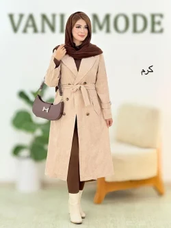 مانتو یقه انگلیسی کبریتی بند دار کد h485