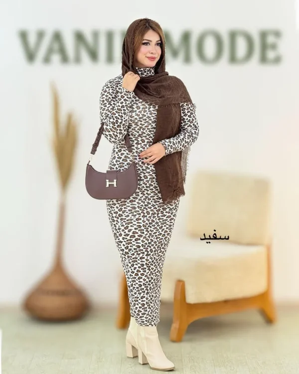 ماکسی پلنگی یقه اسکی کد h531