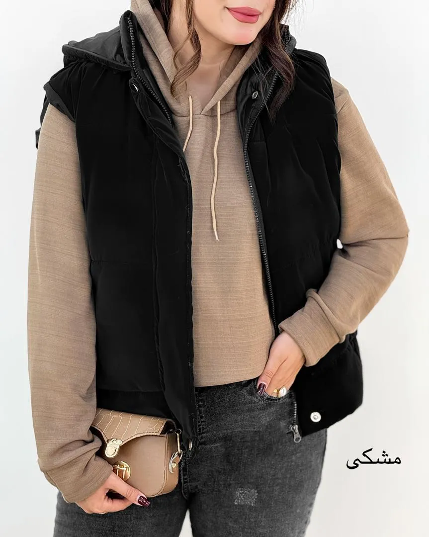 پافر آستر دار کلاه دار زنانه کد h630_2 پافر آستر دار کلاه دار زنانه کد h630
