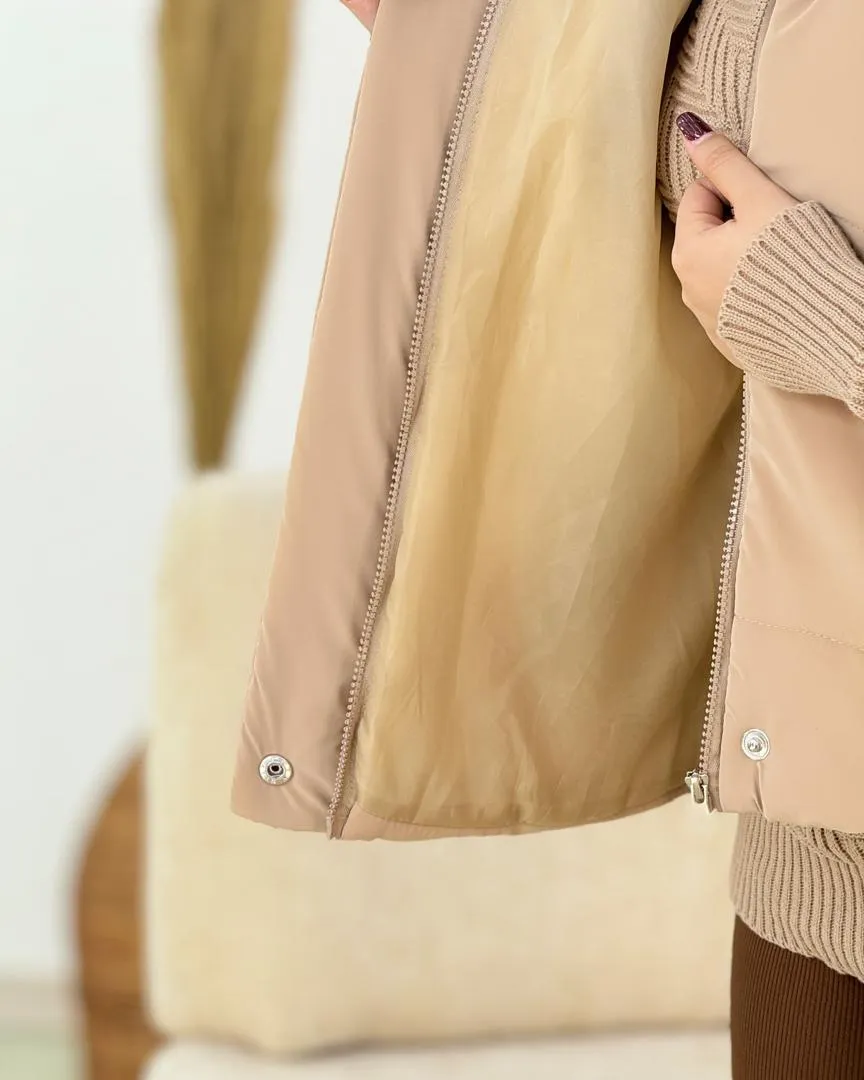 پافر آستر دار کلاه دار زنانه کد h630_9 پافر آستر دار کلاه دار زنانه کد h630