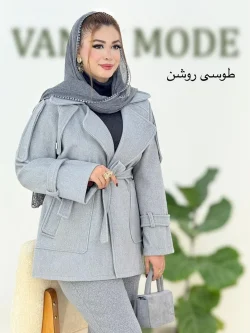 پالتو فوتریقه انگلیسی 6 دکمه h616
