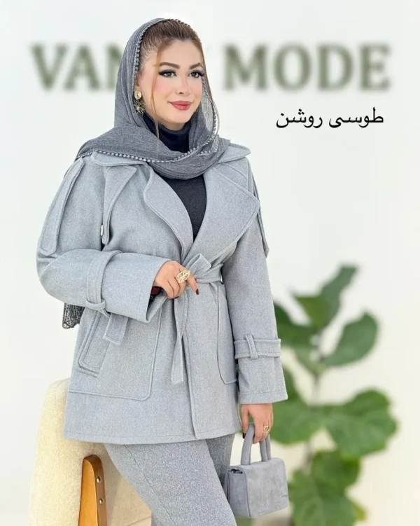 پالتو فوتریقه انگلیسی 6 دکمه h616
