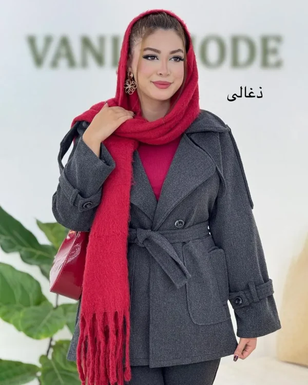 پالتو فوتریقه انگلیسی 6 دکمه h616