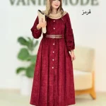 پیراهن آستین پیله دار مخمل کد h664