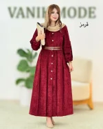 پیراهن آستین پیله دار مخمل کد h664_1
