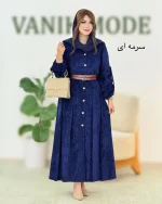 پیراهن آستین پیله دار مخمل کد h664_3