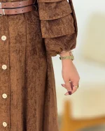 پیراهن آستین پیله دار مخمل کد h664_5