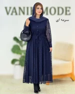 پیراهن دانتل آستین مچ دار زنانه کد h612 (1)