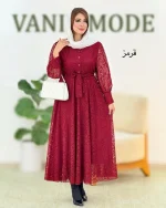 پیراهن دانتل آستین مچ دار زنانه کد h612 (3)