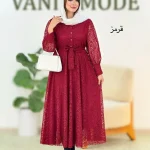 پیراهن دانتل آستین مچ دار زنانه کد h612