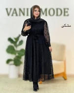 پیراهن دانتل آستین مچ دار زنانه کد h612 (5)