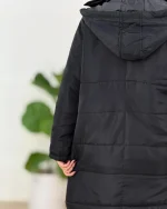 کاپشن بلند کلاهدار جلو جیب کد h608 (1)