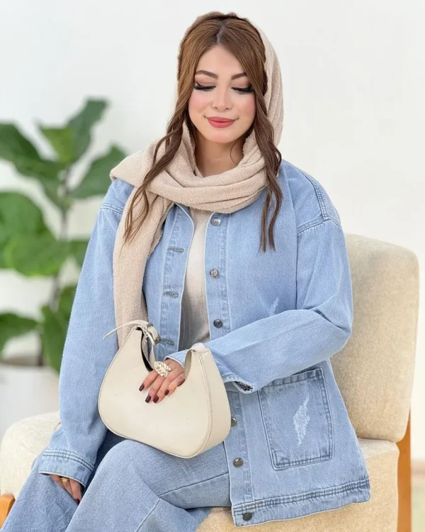کت جین جلو جیب آستین مچ دار کد H604
