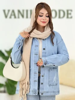 کت جین جلو جیب آستین مچ دار کد H604