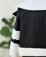 کت چرم کرکره ای آستین تدی کد H576 (3)