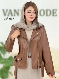 کراپ کت یقه دکمه نما چرم کد h575