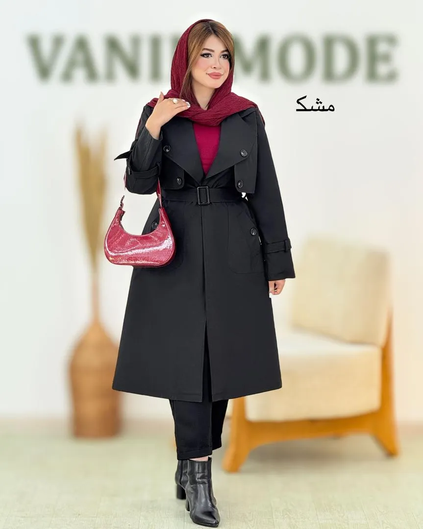 بارانی یقه انگلیسی داخل آستردار کد h728_1 بارانی یقه انگلیسی داخل آستردار کد h728