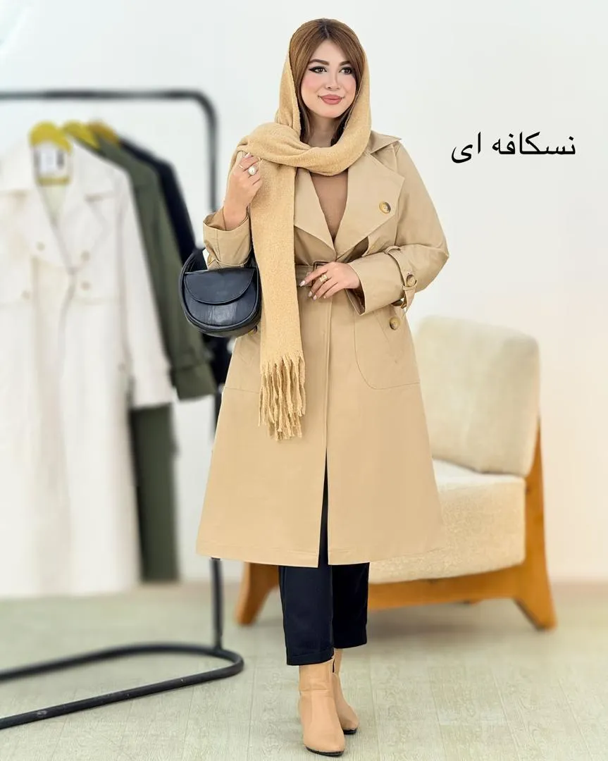 بارانی یقه انگلیسی داخل آستردار کد h728_2 بارانی یقه انگلیسی داخل آستردار کد h728