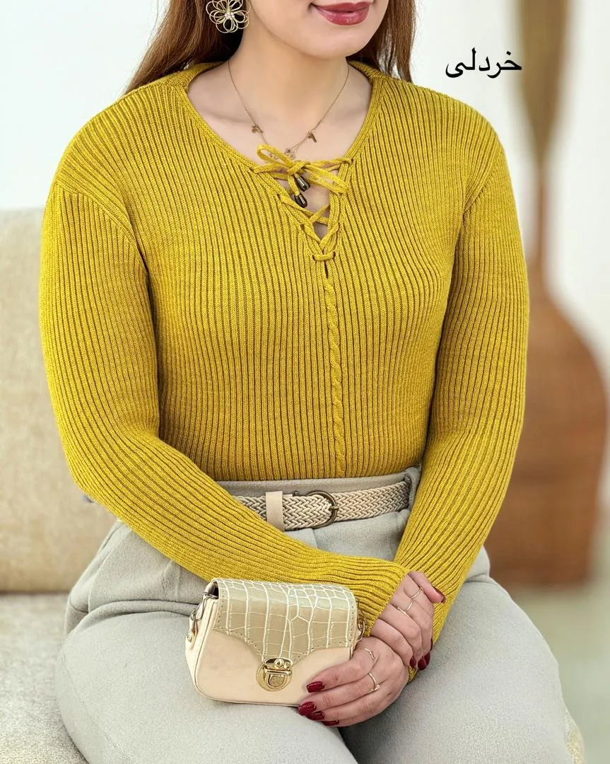 بلوز بافت یقه بنددار کد h758_1 بلوز بافت یقه بنددار کد h758