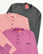 بلوز سه دکمه یقه گرد فانریپ کد h402