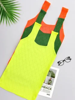 تاپ حلقه ای بافت لوزی کد h666