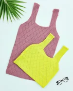 تاپ حلقه ای بافت لوزی کد h666_3