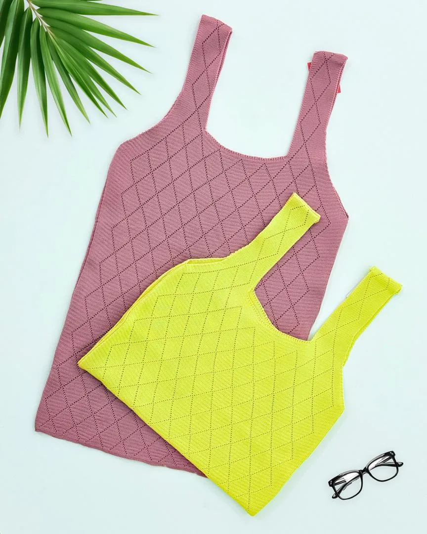 تاپ حلقه ای بافت لوزی کد h666_3 تاپ حلقه ای بافت لوزی کد h666