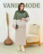 ست بلوز راه راه ودامن کمرکش کد h692 1