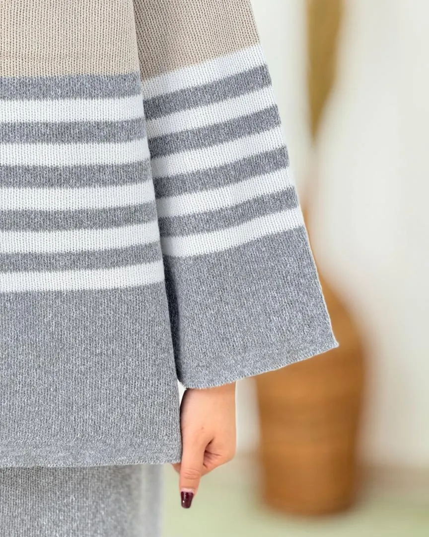 ست بلوز راه راه ودامن کمرکش کد h692_1 ست بلوز راه راه ودامن کمرکش کد h692