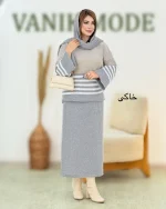 ست بلوز راه راه ودامن کمرکش کد h692_3