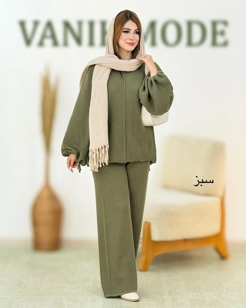 ست بلوز گت دار و شلوار بگ استایل کد h767_1 ست بلوز گت دار و شلوار بگ استایل کد h767