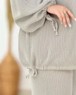 ست بلوز گت دار و شلوار بگ استایل کد h767_3