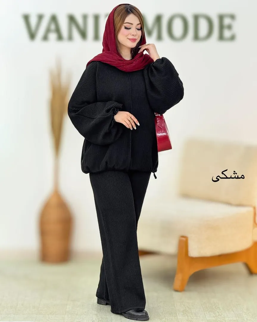 ست بلوز گت دار و شلوار بگ استایل کد h767_4 ست بلوز گت دار و شلوار بگ استایل کد h767