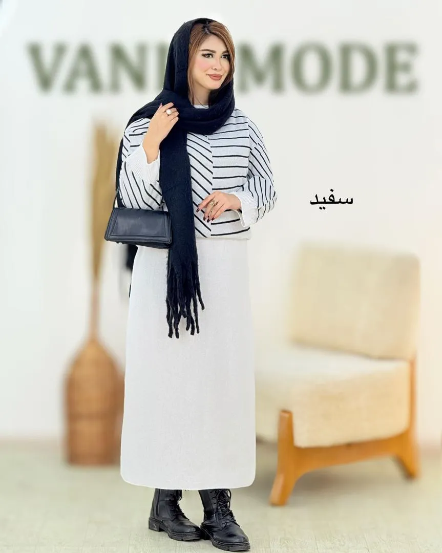 ست بلوز یقه گرد و دامن چاکدار کد h491_2 ست بلوز یقه گرد و دامن چاکدار کد h491