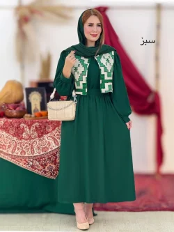 ست پیراهن جلیقه یلدایی کد h763