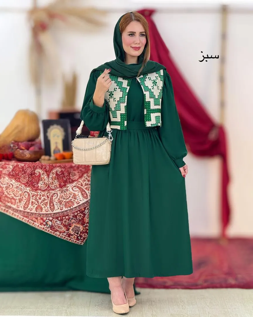 ست پیراهن جلیقه یلدایی کد h763 (1) ست پیراهن جلیقه یلدایی کد h763