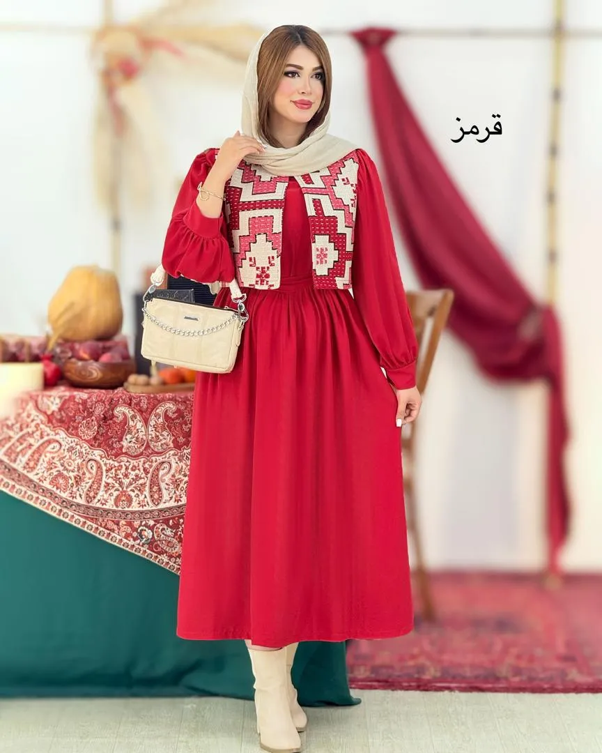 ست پیراهن جلیقه یلدایی کد h763 (2) ست پیراهن جلیقه یلدایی کد h763