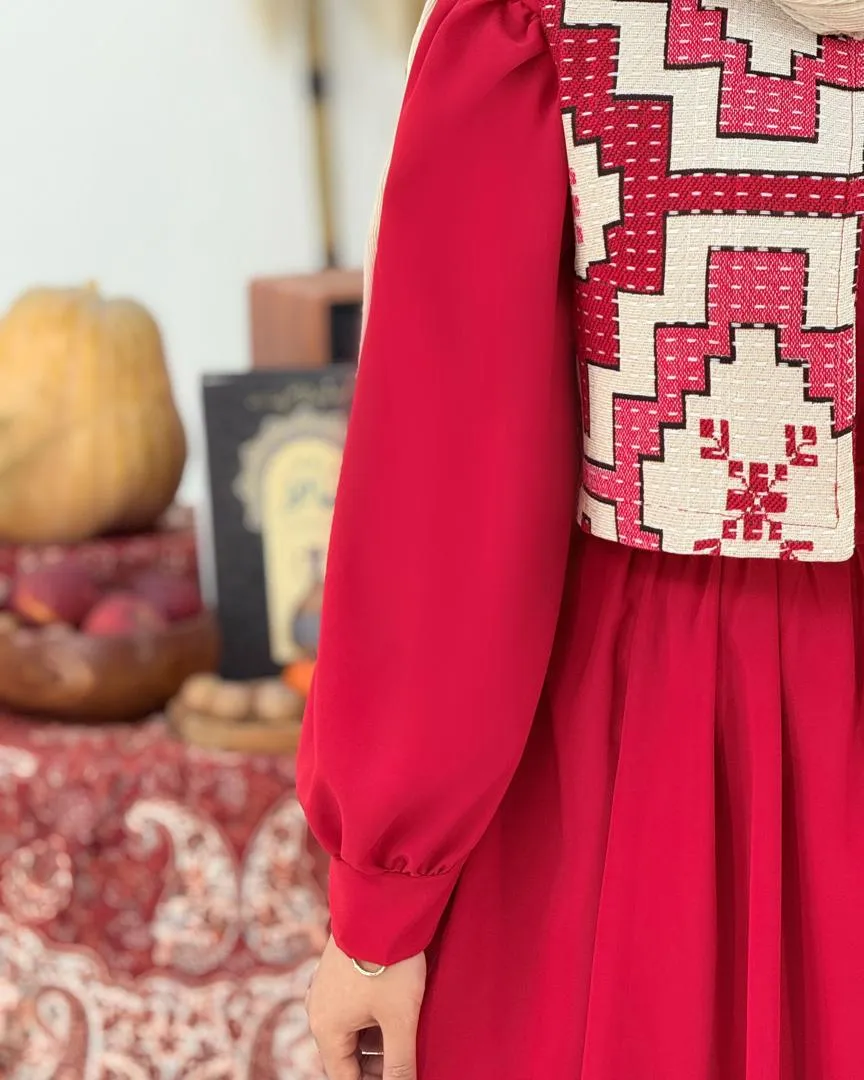 ست پیراهن جلیقه یلدایی کد h763 (5) ست پیراهن جلیقه یلدایی کد h763