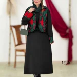 ست پیراهن و جلیقه کد h798