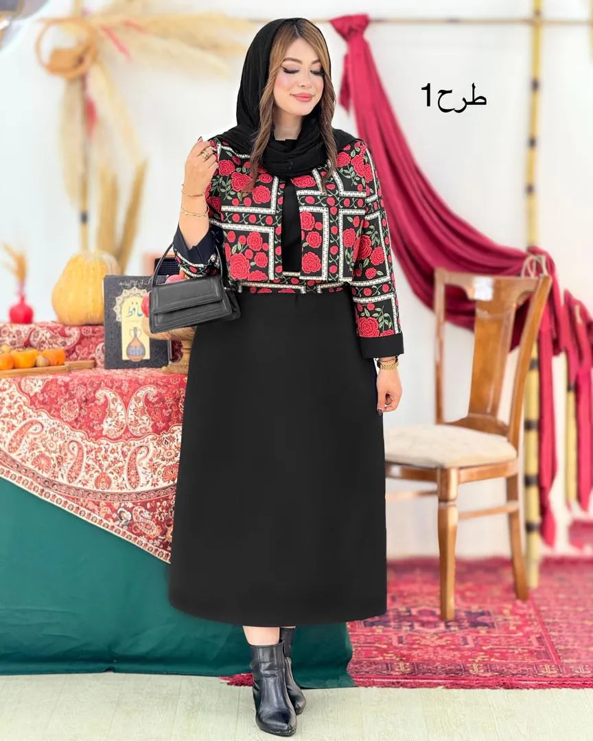 ست کت سارافون کمربنددار زنانه کد h703_6 ست کت سارافون کمربنددار زنانه کد h703