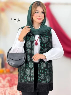 ست یلدایی شومیز جلیقه و گردنبند کد h739